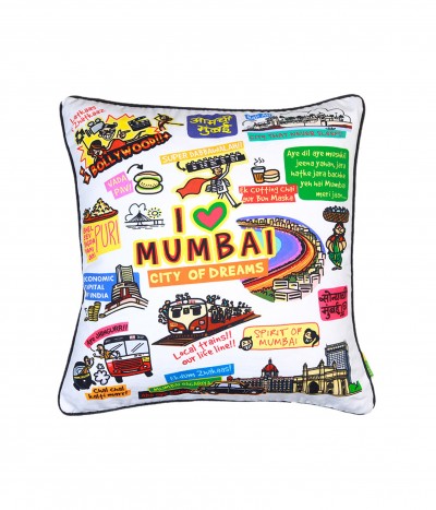 White Mumbai Cushion Cover