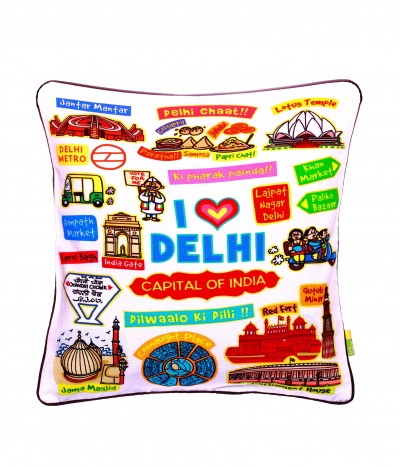 Delhi White Cushion Cover