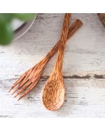 Handmade Coconut Wood Spoon & Fork - Pack of 2 each