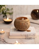Hand Carved Jumbo Coconut Shell Candleholder - Tropical
