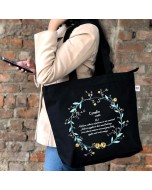 Cynefin Printed Cotton Tote Bag - Black