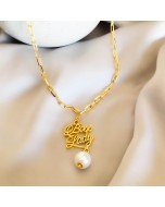 Handcrafted 22k Gold Plated Brass Bosslady Necklace - Golden