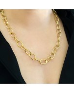 Handcrafted 22k Gold Plated Brass Bold & Beautiful Necklace - Golden