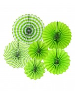Paper Fan Party Decoration Green Printed