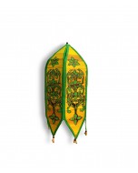 Handmade Palm leaf Lantern - Green & Yellow