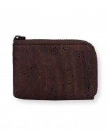 Aki Compact Wallet, Made from Cork - Dark Brown