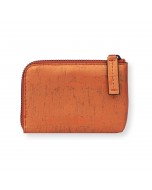 Aki Compact Wallet, Made from Cork - Rust