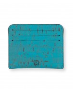Reilly Card Case, Made from Cork - Turquoise