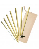 Re-Usable Bamboo Straws (Pack of 6) Free Straw Cleaner