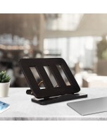 Handcrafted Rosewood Adjustable Laptop Stand Tablet Riser | Compatible with All Laptops & Tablets - Charcoal Black