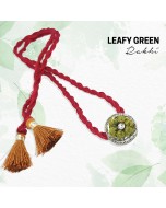 Zardozi Pieces with Stone Rakhi - Leafy Green
