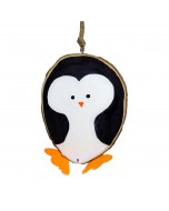 Wooden Penguin Slice Ornament - Black