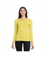 Bamboo Fabric Women's Full Sleeve T-Shirt - Yellow, Size S