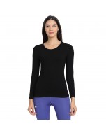 Bamboo Fabric Women's Full Sleeve T-Shirt - Black, Size XL