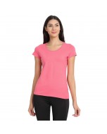 Women's Organic Bamboo Fabric Half Sleeve T-Shirt - Pink, Size L