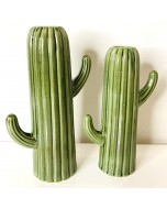 Ceramic Cactus Planter - Green, Set of 2