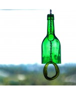 Upcycled Wine Bottle Windchime - Green