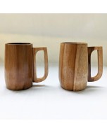 Teak Wood Coffee/Drinking Mug - Set of 2