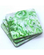 Handmade Recycled Plastic Coaster - Lime Green