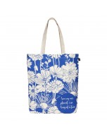 Flowers Printed Cotton Tote Bag - Natural