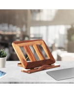 Handcrafted Rosewood Adjustable Laptop Stand Tablet Riser | Compatible with All Laptops & Tablets - Earthy