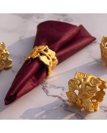 Gold Plated Napkin Rings - Golden, Pack of 4