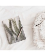 Eco-printed Handmade Journal - Eucalyptus Leaf Print , Olive Green