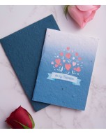 Valentine's Day Greeting Card with Blue Love Birds Envelope