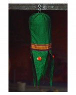 Green Handloom Khun Fabric Lantern cum Bag