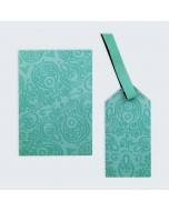 Monochrome Gift Set Passport Cover + Luggage Tag - Mint Green