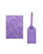 Monochrome Gift Set Passport Cover + Luggage Tag - Purple