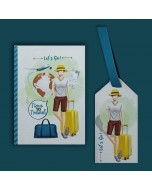 Traveller Dude Gift Set Passport Cover + Luggage Tag - Yellow & Teal