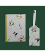 Vintage Floral Gift Set Passport Cover + Luggage Tag - Cream, Floral Print