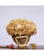 Handcrafted Natural Flower Arrangement on Coconut Shell