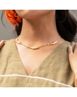 Handmade & Gold Plated Women's Vaquita Necklace - Golden