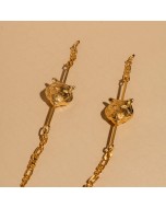 Handmade Brass & Gold Plated Tigris Mask/Specs Chain - Golden