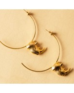 Handmade Brass & Gold Plated Salores Earrings - Golden