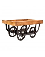 Wood and Iron Kart/Thela Platter with Moveable Wheels