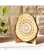 Teak Wood Wall Plate with Easel Stand - Beige