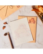 Handmade Letter Writing Kit with Envelope - Orange Sporange, Set of 4