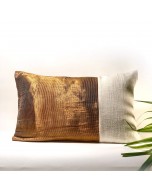 Handwoven Cushion Cover - Off White & Copper | Made from Upcycled Industrial Waste