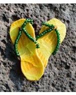 Upcycled Yellow Handmade Paduka Earrings