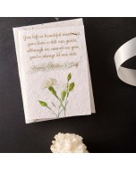 Plantable Greeting Card (White Carnation), Made from Recycled Cotton