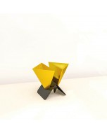 Lovins Triangular Table Planter - Black & Golden