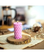 Diamonds Pillar Shape Soy Wax Aroma Candle - Lavender, 70 grams