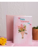 Valentine's Day Greeting Card with Pink Bouquet Envelope