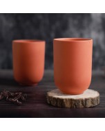 Handcrafted Terracotta Blissful Quench Tumblers - Set of 4, 500 ml