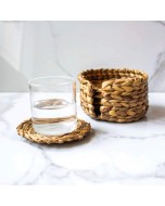 Handcrafted Sabai Grass Weaver Coasters - Brown, Set of 6