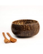 Jumbo Polished Coconut Bowl with Spoon & Fork - 950ml