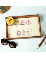 Handmade Wooden Owl Printed Tray - Rectangle